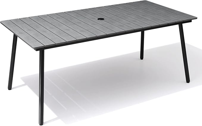 70" Patio Outdoor Dining Table for 6, Weather-Resistant Aluminum Frame by VredHom
