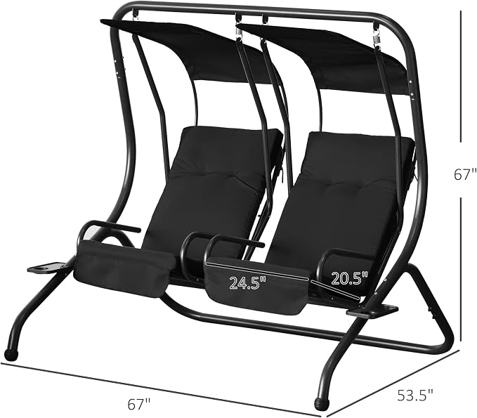 Outsunny Patio Swing Chair - Image 7