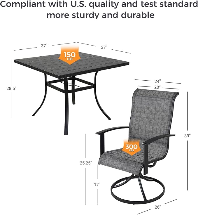 Grand patio Patio Dining Set for 4, Outdoor Dining Set - Image 2