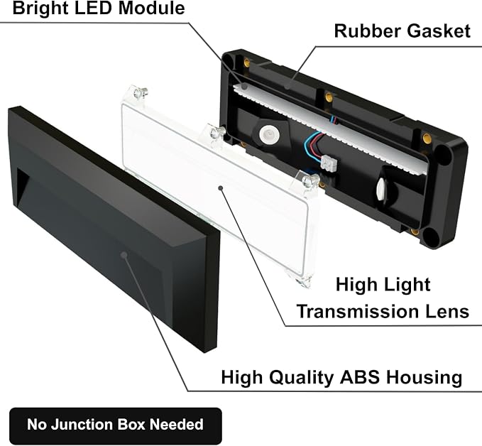 ZONK LED Outdoor Indoor Step Lights, Line Voltage 110-240V 2W Landscape Stair - Image 3