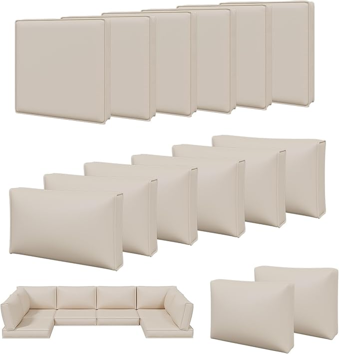 Aoxun 14pcs Patio Cushion Covers Replacement, Waterproof Outdoor Furniture by Aoxun