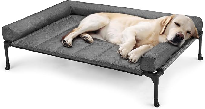 Veehoo Cooling Elevated Dog Bed Add Removable Waterproof Bolster Cushion Mat - Image 7