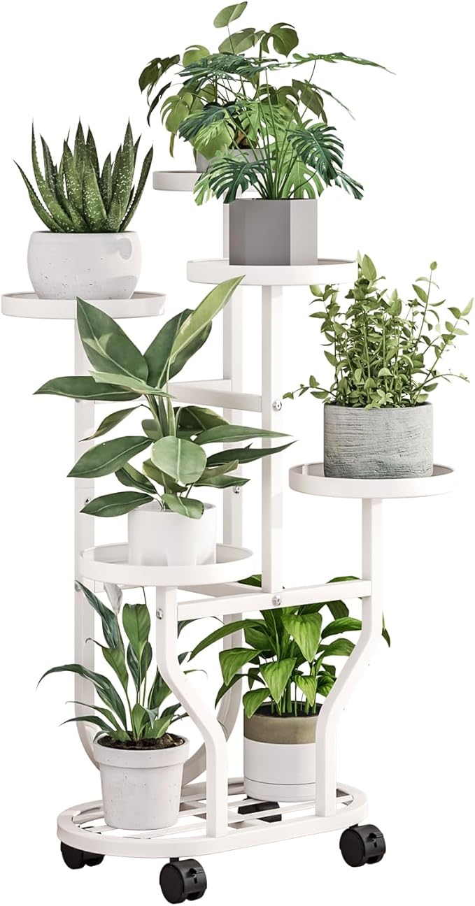Plant Stand 5 Tier Indoor Outdoor Metal Flower Shelf by YIZAIJIA