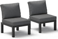 Aluminum Outdoor Patio Sofa Set, 2 Seats Modular Sectional Single Seat Sofa by Oasbira