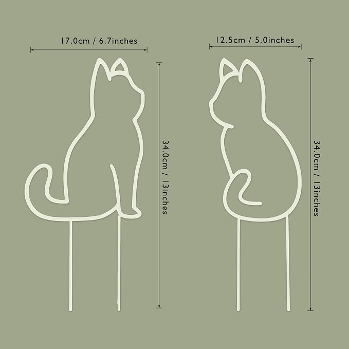Cat-Shaped Small Trellis for Potted Plants, 13 inches Hoya Trellis 2 Pack - Image 3