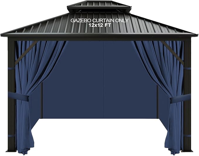 slashome 12'x12' Gazebo Curtains Outdoor Waterproof, Sidewalls by SLASHOME