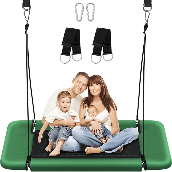 60" Retangular Tree Swing for Kids & Adults, Adjustable Platform Swing by Ansionsol
