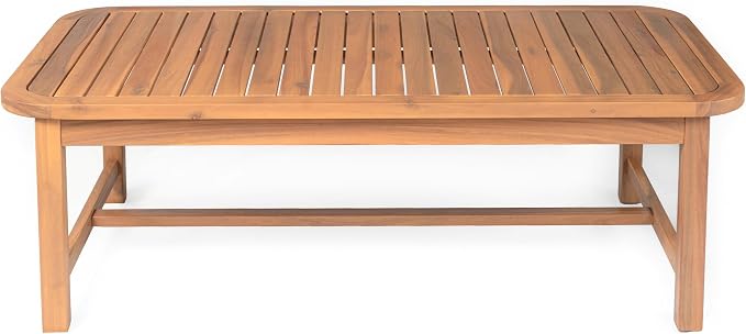 Christopher Knight Home Walla Patio Acacia Wood Coffee Table, Solid Wood - Image 4