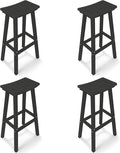 Outdoor Bar Stools Set of 4, 29 Inch All-Weather HDPE Bar Height Chairs by KULAMOONLIFEHOUSE