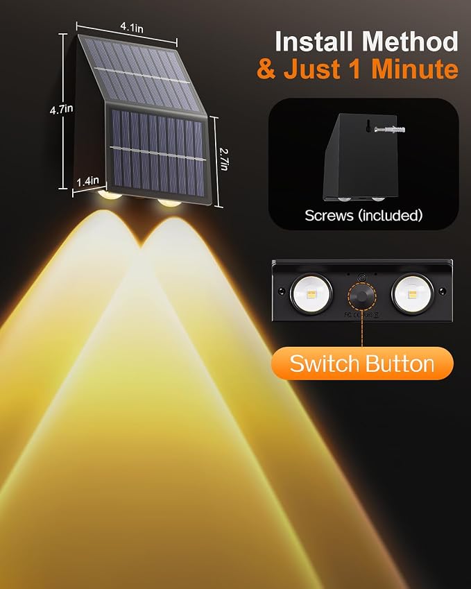 High Brightness Solar Fence Lights Outdoor, Larger Size Solar Lights - Image 8