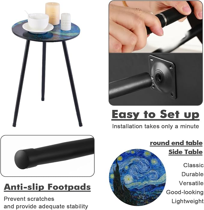 Outdoor Side Table Set of 2 Patio Side Tables - Image 5