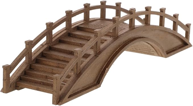LOGOFUN Miniature Wood Arch Bridge Figurine Mini Wood Bridge Model Tiny Arch by LOGOFUN