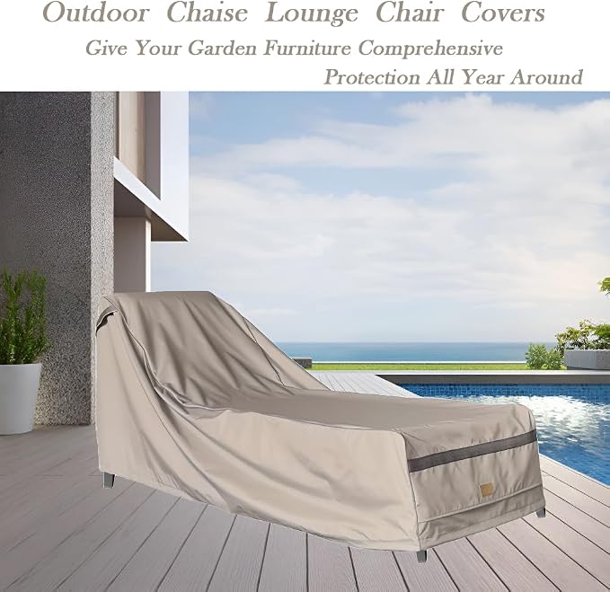 Patio Chaise Lounge Cover Waterproof, Heavy Duty Outdoor Lounge Chair Covers - Image 6