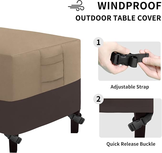 Easy-Going Patio Coffee Table Cover Small Outdoor Rectangular Table Cover - Image 5