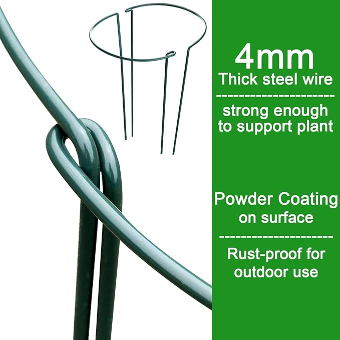 HiGift 8 Pack Plant Support Stakes, Half Round Metal Garden Plant Stake Indoor - Image 3