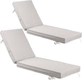 Chaise Lounge Cushions Outdoor Set of 2, Waterproof & Fade Resistant Patio by SXIORMHJ