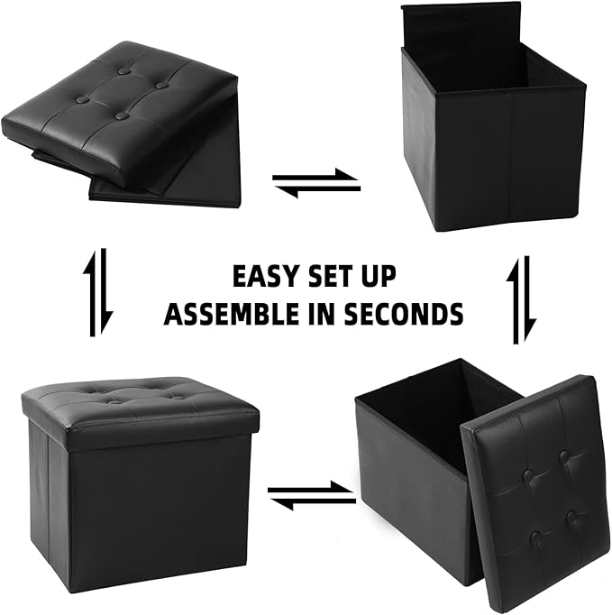 ALASDO Storage Ottoman Footrest Stool Small Ottoman - Image 4
