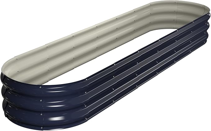 Raised Garden Bed Kit, Oval Large Metal Raised Beds by Winpull
