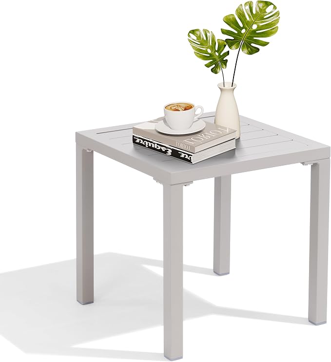 Crestlive Products Aluminum Outdoor Side Table, Pool Lounge Chair Side Table by CrestliveProducts