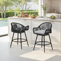 24” Outdoor Swivel Bar Stools Set of 2, Counter Height Bar Stools by HOMTHING