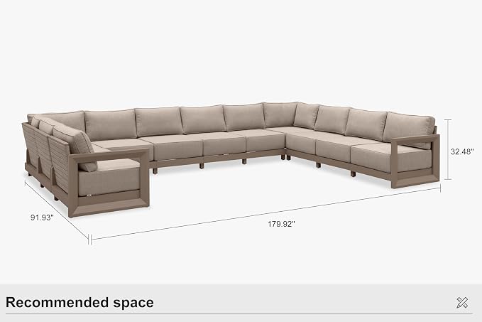 PURPLE LEAF Patio Furniture Set U-Shaped Outdoor Couch - Image 9