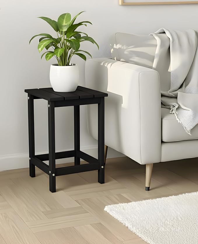 Outvita Adirondack Side Table, 14 Inch Square Outdoor End Table, HDPE Weather - Image 7