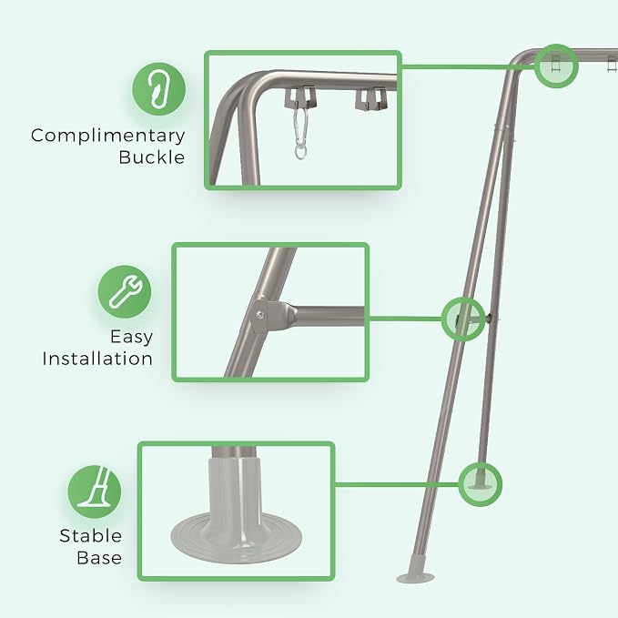 G TALECO GEAR Hammock Chair Stand, Heavy-Duty Steel Hammock Stand, 300LBS - Image 4