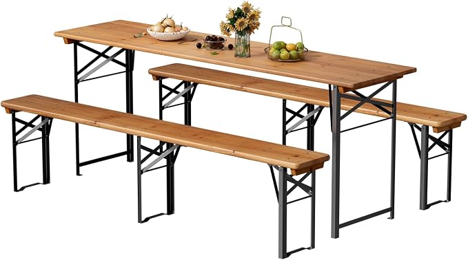 VINGLI 70 Inch Folding Picnic Tables by VINGLI