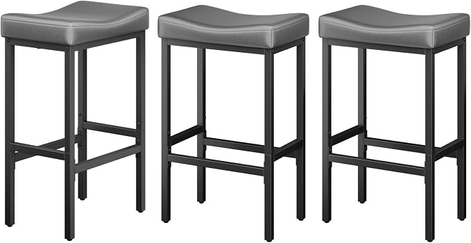 24 Inch Counter Height Bar Stools Set of 3, Compact Counter Stools - Image 9