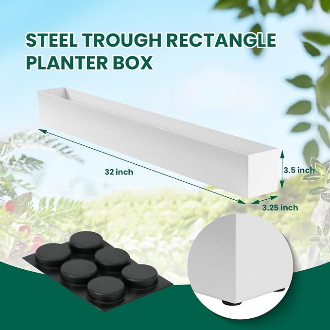 Window Sill Planter Box Trough Rectangle Planter Long Window Planters Modern - Image 3