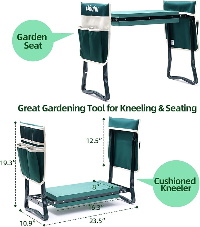 Ohuhu Garden Kneeler and Seat Heavy Duty, Upgraded Gardening Stool - Image 3
