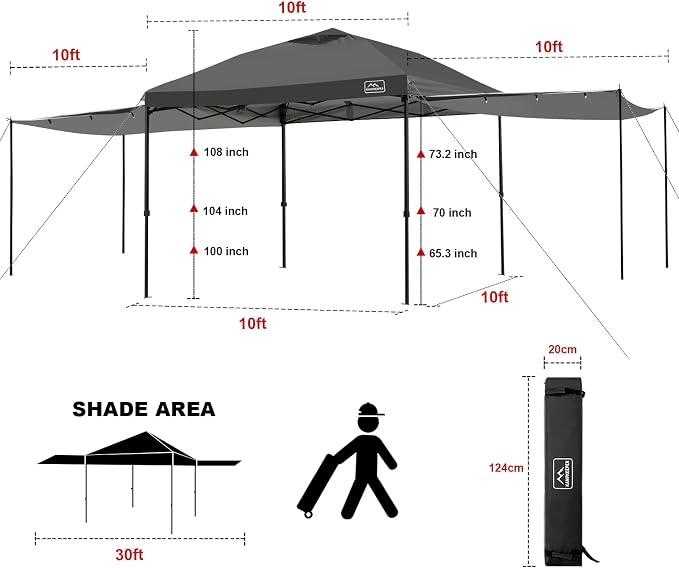 KAMPKEEPER 10x10 Easy Pop Up Canopy Tent - Image 4