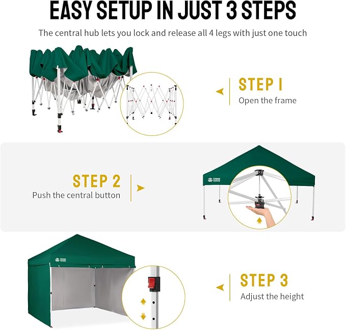 CROWN SHADES 10X10 Comercial Instant Canopy Pop Up Tent - Image 6