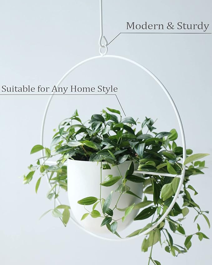 Hanging Planter Indoor Modern Boho Plant Pot Metal Wall and Ceiling Plant Holder - Image 6