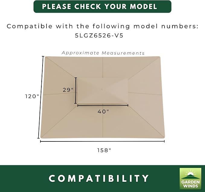 Garden Winds Reinforced RipLock 350 Replacement Canopy Top and Netting Set - Image 5