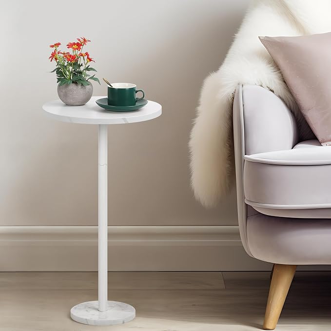 OYEAL Drink Side Table Outdoor Small Round Pedestal Table by OYEAL