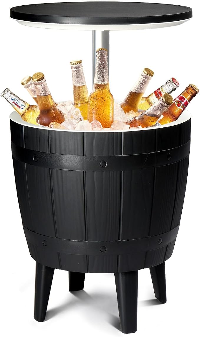 VINGLI 10 Gallon Patio Cooler Table, Portable Outdoor Party Bar by VINGLI