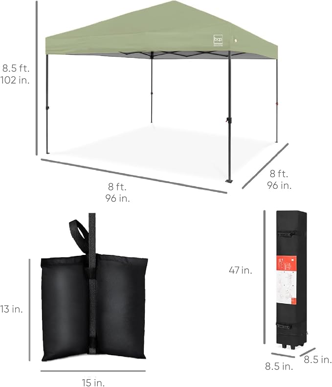 Best Choice Products 8x8ft Pop Up Canopy Tent, Outdoor Shade, 1 Person 1 Minute - Image 8