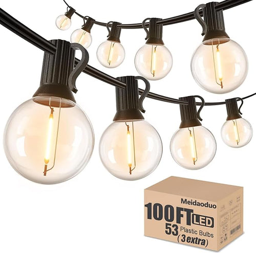 100FT LED String Lights Outdoor Waterproof G40 Globe String Lights by Meidaoduo
