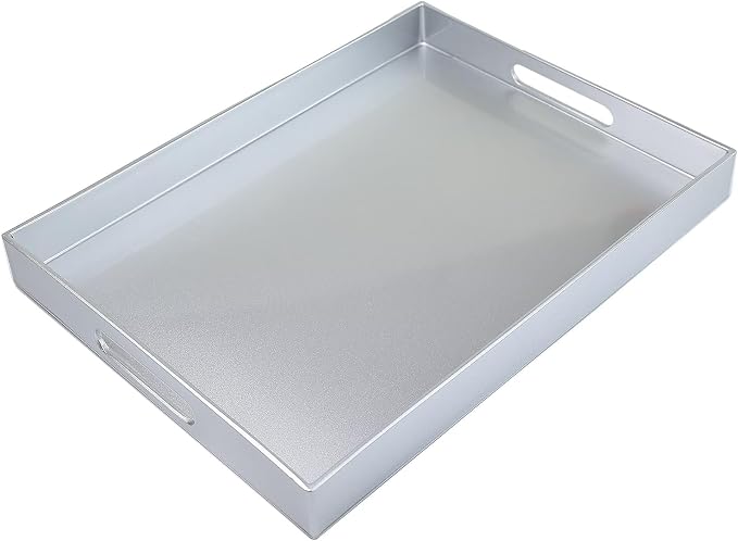 Spsyrine Silver Plastic Serving Tray by Spsyrine