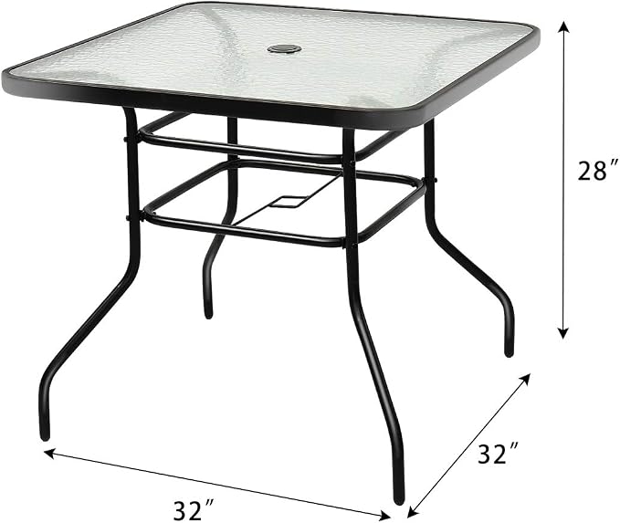 Tangkula 32" Square Outdoor Dining Table - Image 3