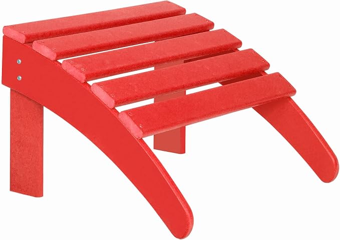 WO Home Furniture Adirondack Ottoman Outdoor Patio Footrest 13.5" Inch Folding by WOHomeFurniture