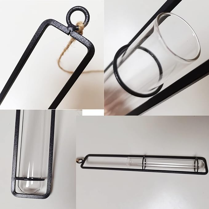 3 Pieces Hanging Glass Hydroponic Planter Transparent Test Tube Plant Vase - Image 2