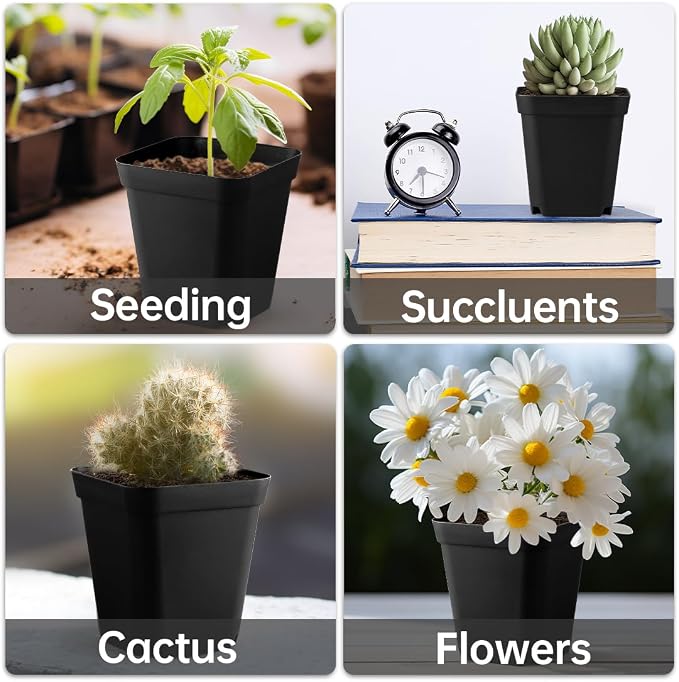 80 Pcs Nursery Pots 4 Inch, Plastic Seed Starting Pot - Image 5