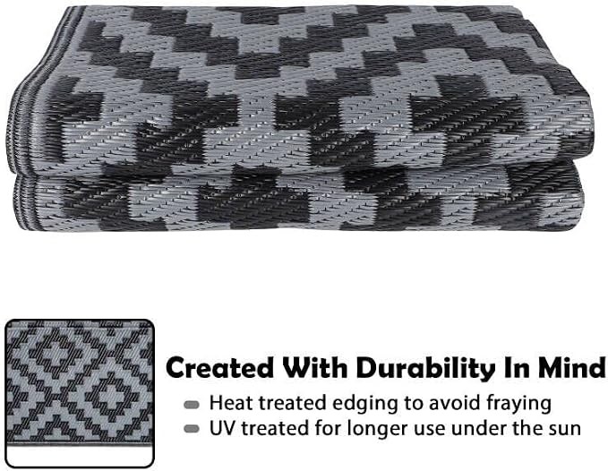 SAND MINE Waterproof Outdoor Rug 4x6 ft, Reversible Mats, Modern Area Rug - Image 4