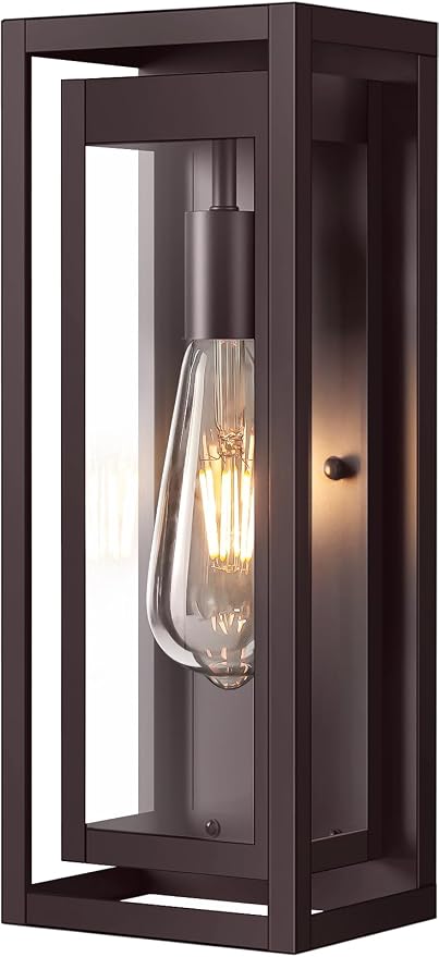 15" Large Oil Rubbed Bronze Outdoor Light Fixture, ORB Outdoor Sconces by Slypadan