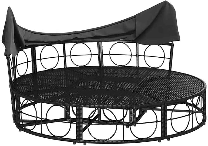 vidaXL Patio Lounge Bed with Canopy - Image 8