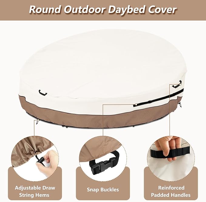 Heavy Duty 600D Waterproof Outdoor Daybed Cover - Image 3