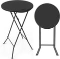 VINGLI 24" Plastic Folding Round Table Bar Height, HDPE Matrial by VINGLI