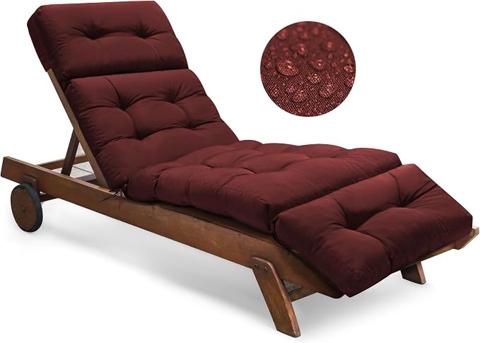 Outdoor Chaise Lounge Chair Cushion Replacement 74.4 x 22 x 4.7 Inches Memory by Tycdiose